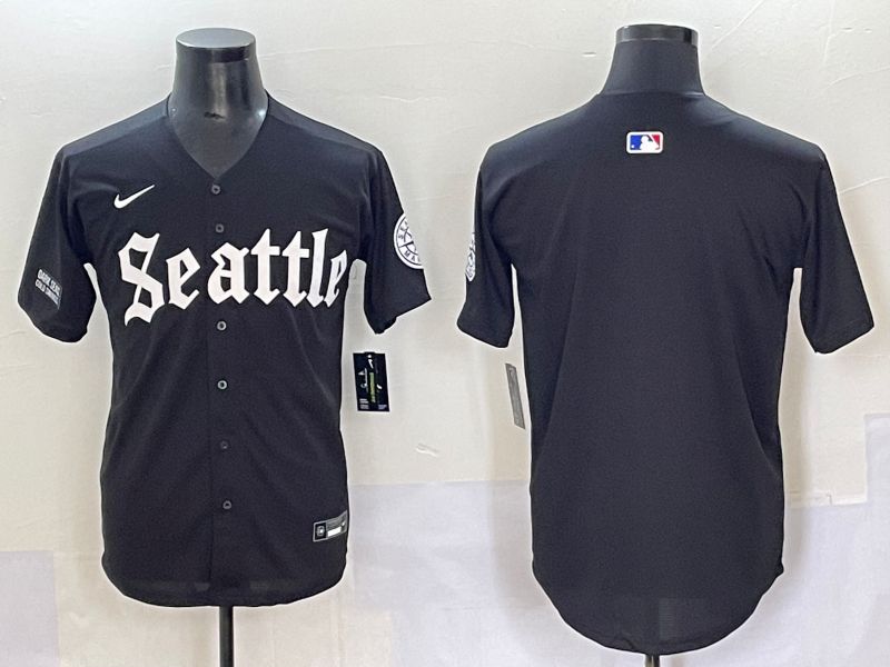 Men 2025 Seattle Mariners Blank black Five generations Joint Name Nike MLB Jersey style 7->new york yankees->MLB Jersey